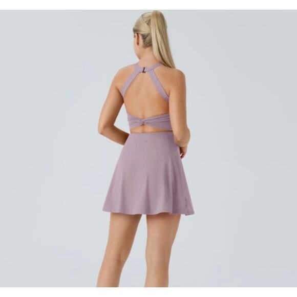 Halara Cut Out Pocket 2-in-1 Barre Ballet Dance Dress Skort Lilac Purple Medium - Picture 1 of 6